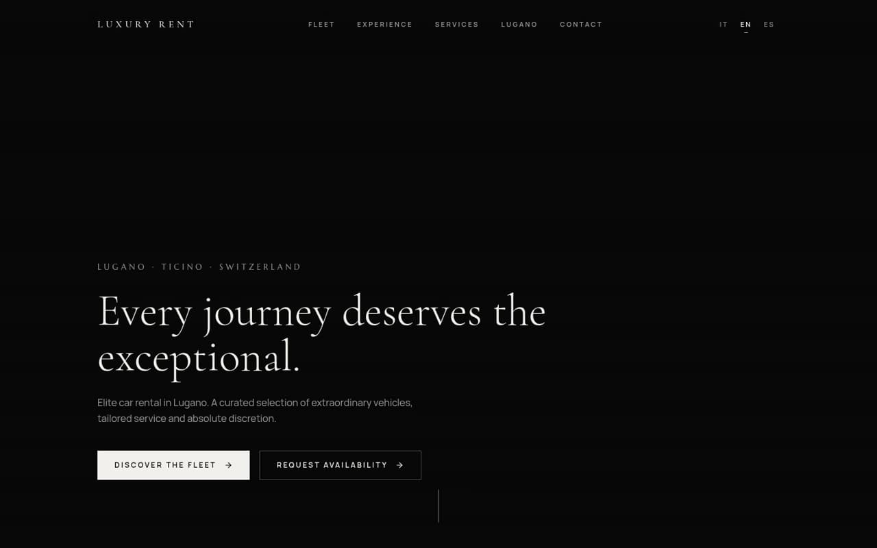 Luxury Rent — Luxury car rental experience with cinematic presentation.